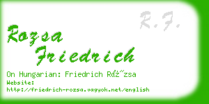 rozsa friedrich business card